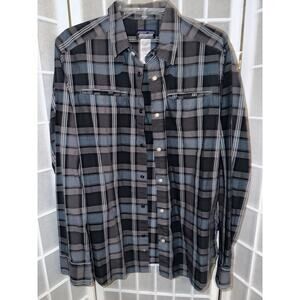 Patagonia Western Pearl Snap Shirt Men Medium Organic Cotton Plaid Hike